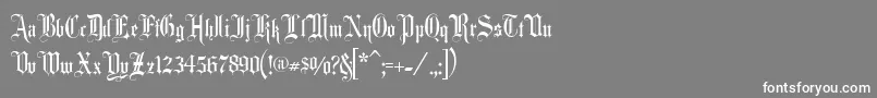 フォントFancy ffy – 灰色の背景に白い文字