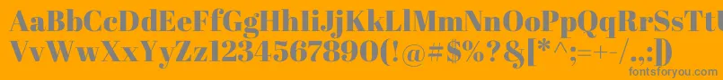 AbrilfatfaceRegular-Schriftart – Graue Schriften auf orangefarbenem Hintergrund