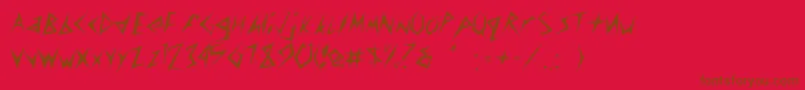Saiba mais sobre a fonte Munsyfont Fonte Munsyfont – fontes marrons em um fundo vermelho