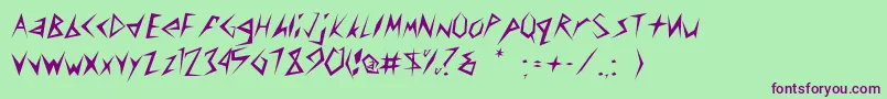 Шрифт Munsyfont – фиолетовые шрифты на зелёном фоне