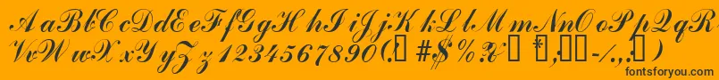 Laubergescriptssk Font – Black Fonts on Orange Background