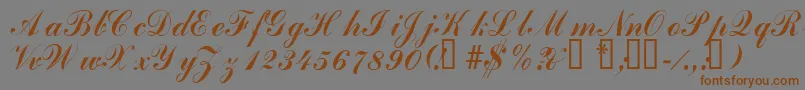 Laubergescriptssk Font – Brown Fonts on Gray Background