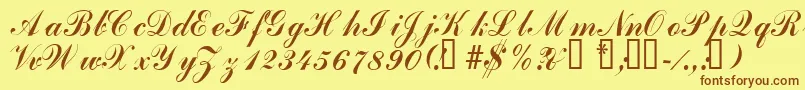 Laubergescriptssk Font – Brown Fonts on Yellow Background