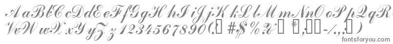 Laubergescriptssk-fontti – harmaat kirjasimet valkoisella taustalla