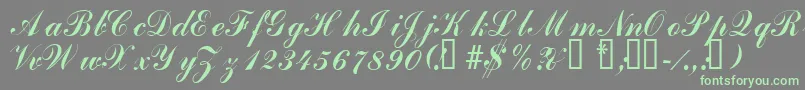 Laubergescriptssk Font – Green Fonts on Gray Background