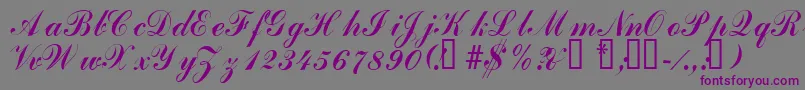 Laubergescriptssk-Schriftart – Violette Schriften auf grauem Hintergrund