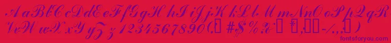 Laubergescriptssk Font – Purple Fonts on Red Background