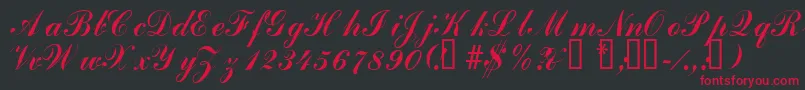 Laubergescriptssk Font – Red Fonts on Black Background