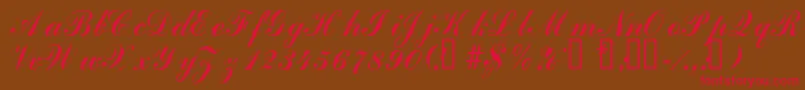 Laubergescriptssk Font – Red Fonts on Brown Background