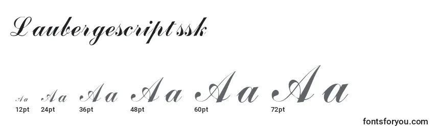 Größen der Schriftart Laubergescriptssk