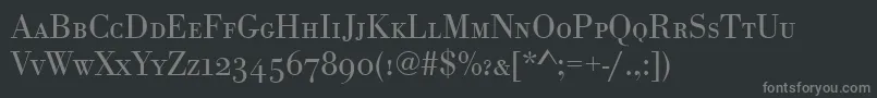 フォントBodoniantsctlig – 黒い背景に灰色の文字