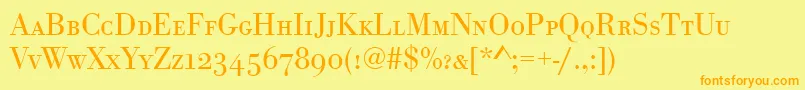 Police Bodoniantsctlig – polices orange sur fond jaune