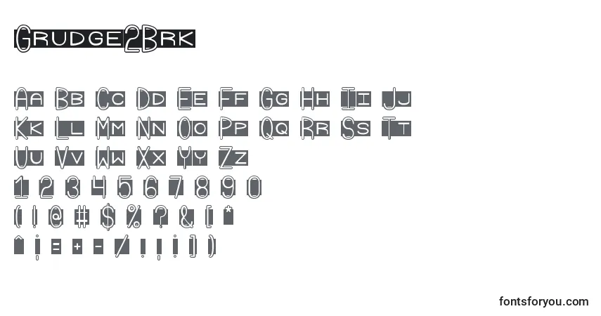 Schriftart Grudge2Brk – Alphabet, Zahlen, spezielle Symbole