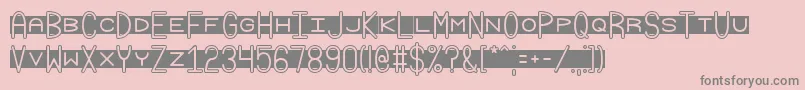 Saiba mais sobre a fonte Grudge2Brk Fonte Grudge2Brk – fontes cinzas em um fundo rosa
