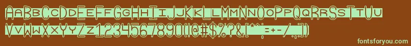 Grudge2Brk Font – Green Fonts on Brown Background