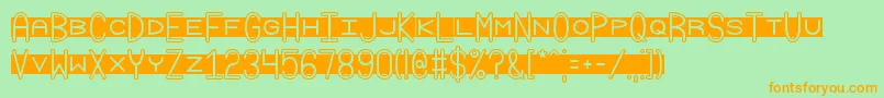Grudge2Brk-Schriftart – Orangefarbene Schriften auf grünem Hintergrund