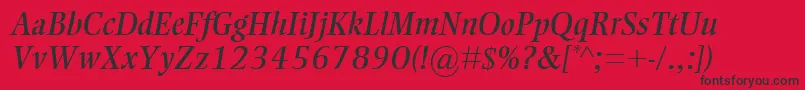 EllingtonMtItalic Font – Black Fonts on Red Background