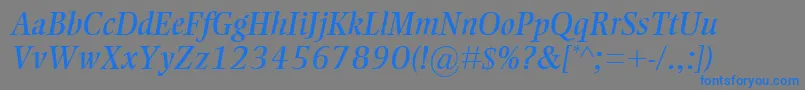 EllingtonMtItalic Font – Blue Fonts on Gray Background