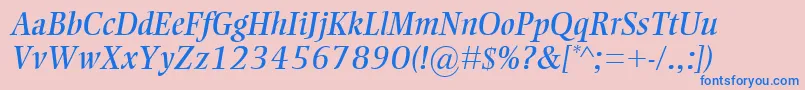 EllingtonMtItalic Font – Blue Fonts on Pink Background