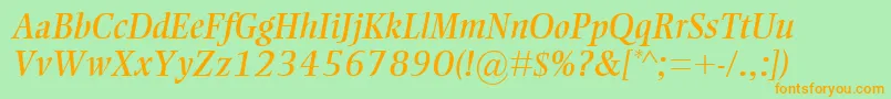 EllingtonMtItalic Font – Orange Fonts on Green Background