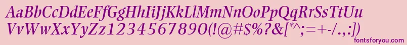 EllingtonMtItalic Font – Purple Fonts on Pink Background