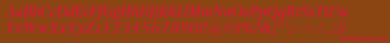 EllingtonMtItalic Font – Red Fonts on Brown Background