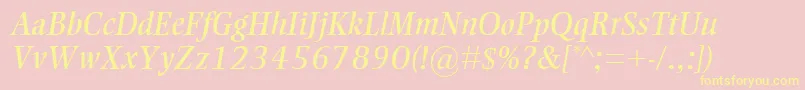 EllingtonMtItalic Font – Yellow Fonts on Pink Background