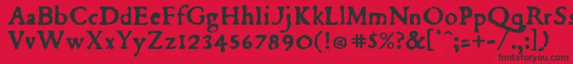 Du Font – Black Fonts on Red Background
