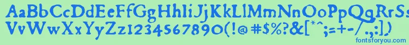 Du Font – Blue Fonts on Green Background