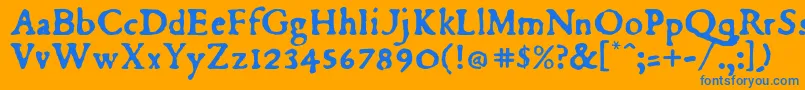 Du Font – Blue Fonts on Orange Background