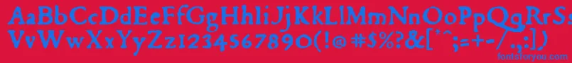 Du Font – Blue Fonts on Red Background