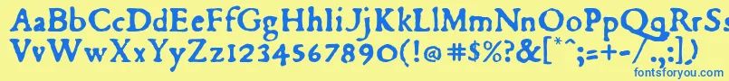 Du Font – Blue Fonts on Yellow Background