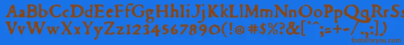 Du Font – Brown Fonts on Blue Background
