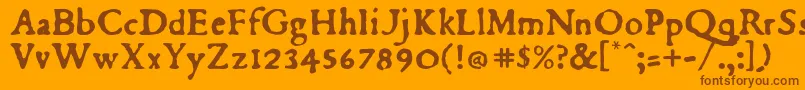 Du Font – Brown Fonts on Orange Background
