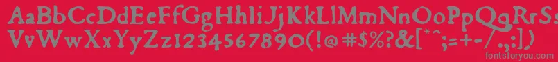 Du Font – Gray Fonts on Red Background