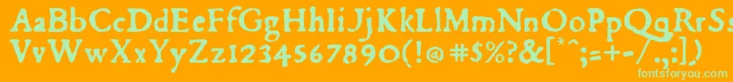 Du Font – Green Fonts on Orange Background
