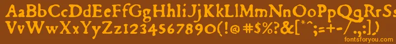Du Font – Orange Fonts on Brown Background