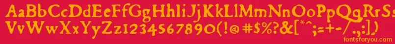Du Font – Orange Fonts on Red Background