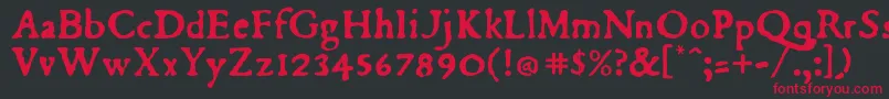 Du Font – Red Fonts on Black Background