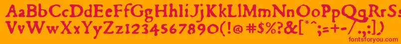 Du Font – Red Fonts on Orange Background