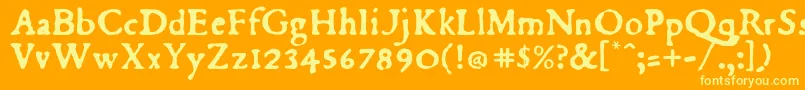 Du Font – Yellow Fonts on Orange Background