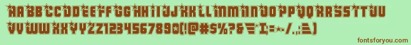 Armyrangersacad-Schriftart – Braune Schriften auf grünem Hintergrund