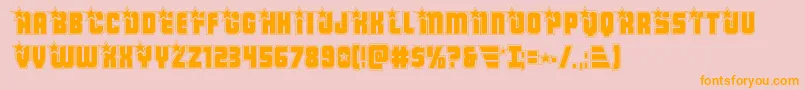 Armyrangersacad-Schriftart – Orangefarbene Schriften auf rosa Hintergrund