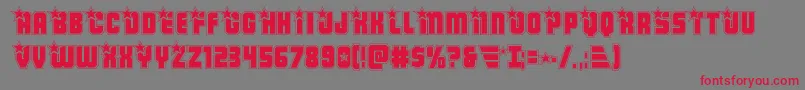 フォントArmyrangersacad – 赤い文字の灰色の背景