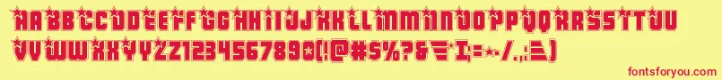 Armyrangersacad-Schriftart – Rote Schriften auf gelbem Hintergrund