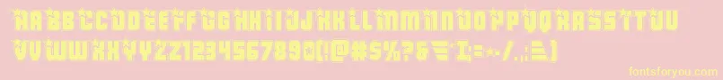 Armyrangersacad-Schriftart – Gelbe Schriften auf rosa Hintergrund