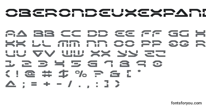 A fonte Oberondeuxexpand – alfabeto, números, caracteres especiais