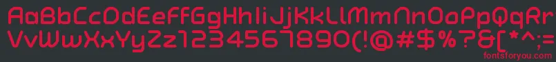 TypoAngularRoundedBoldDemo Font – Red Fonts on Black Background