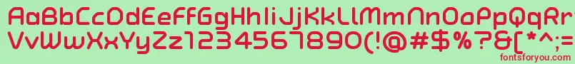 TypoAngularRoundedBoldDemo Font – Red Fonts on Green Background