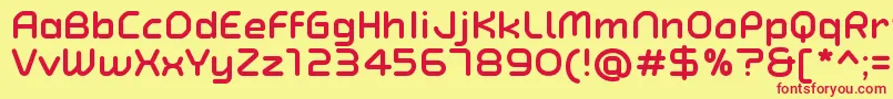 TypoAngularRoundedBoldDemo Font – Red Fonts on Yellow Background